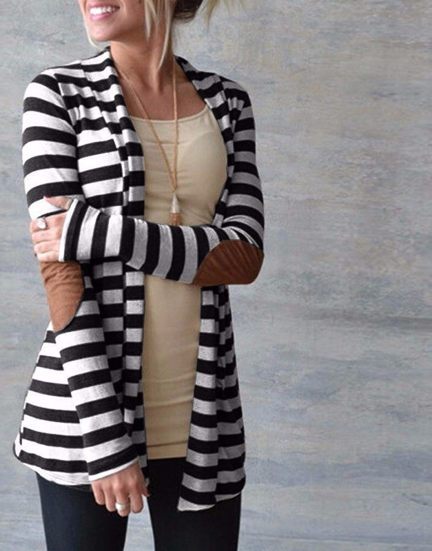 Online discount shop Australia - Jacket Plus Size Women Knitted Sweaters Striped Coat Cardigan Slim   Open Stitch Long Sleeve