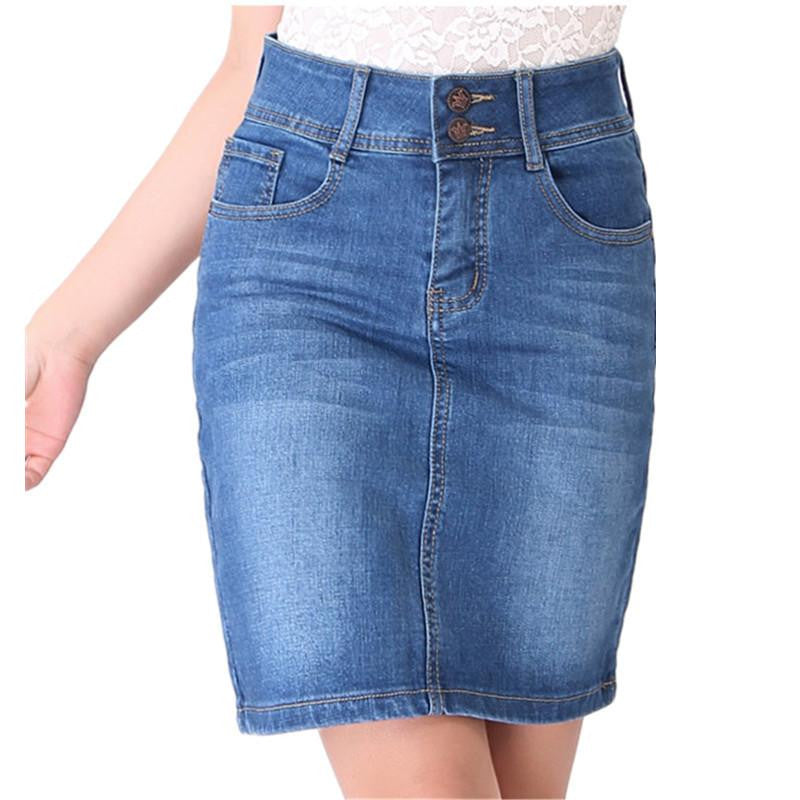 Women Denim Jeans Skirt Ladies Long Jean Pencil Skirts Midi