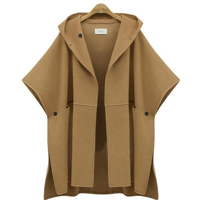 Online discount shop Australia - 5XL Plus Size Women Clothing  Coat Fashion Female Cloak New Loose Woolen Tops Half Sleeve Wool & Blends