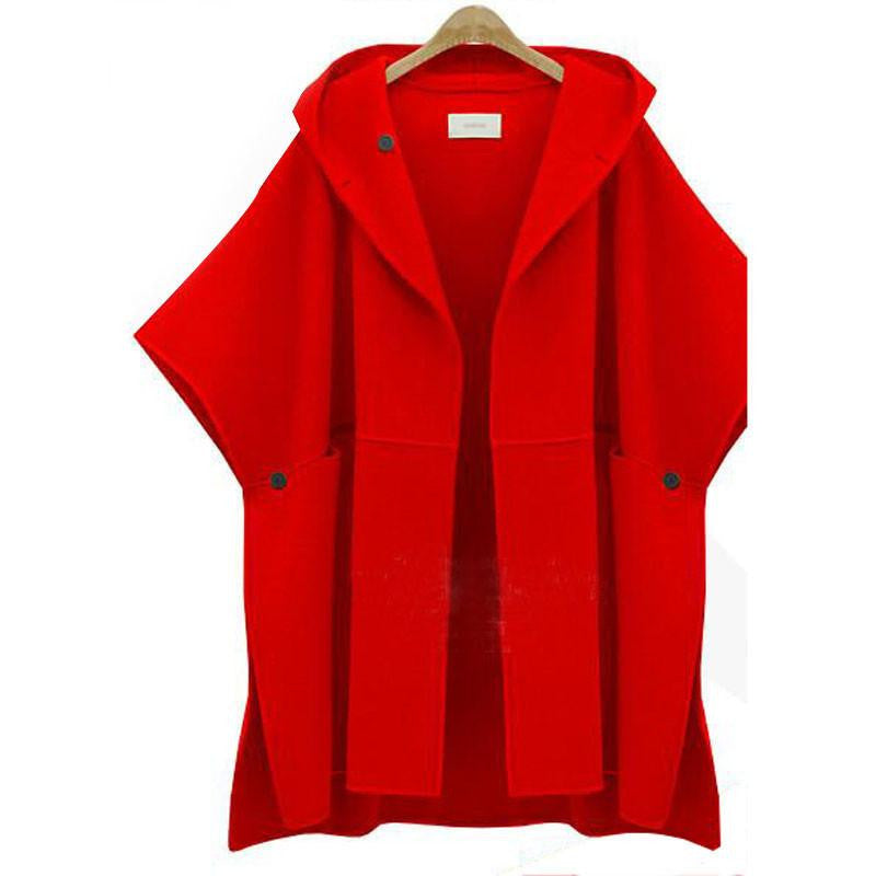 Online discount shop Australia - 5XL Plus Size Women Clothing  Coat Fashion Female Cloak New Loose Woolen Tops Half Sleeve Wool & Blends