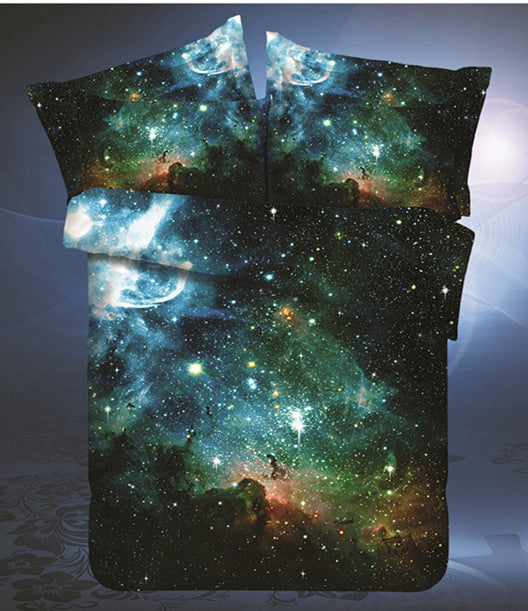 Online discount shop Australia - Hipster Galaxy 3D Bedding Set Universe Outer Space Themed Galaxy Print Bedlinen Duvet cover & pillow case queen SIZE
