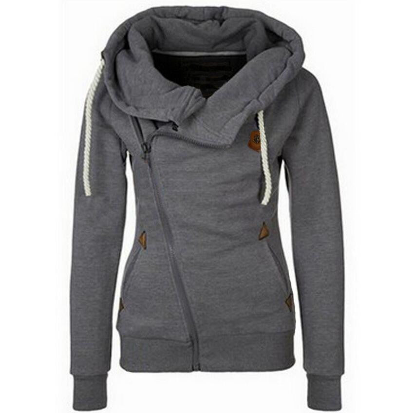 Solid Women Hoodies Sweatshirts Hoodies Women Zipper Design Thicken Hoody Women hooded jacket S-XL Size