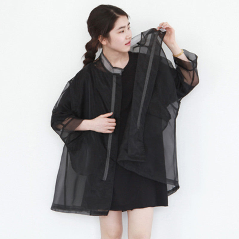 Organza Semi Tent Windbreaker clothing Slim Coat female