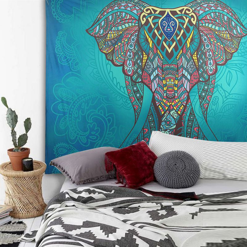 Online discount shop Australia - Elephant Tapestry Colored Printed Decorative Mandala Tapestry Indian 130cmx150cm 210x150cm Boho Wall Carpet