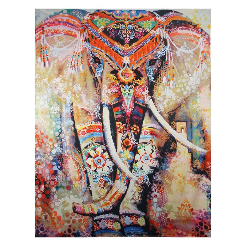 Online discount shop Australia - Elephant Tapestry Colored Printed Decorative Mandala Tapestry Indian 130cmx150cm 210x150cm Boho Wall Carpet