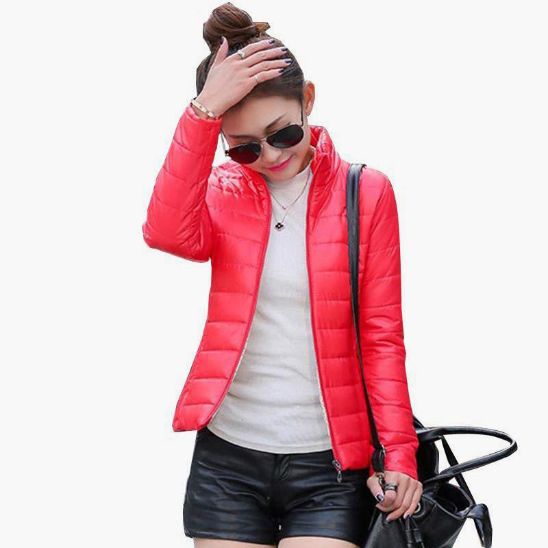 women's jacket to keep warm in padded silk ladies fashion casual Slim padded jacket