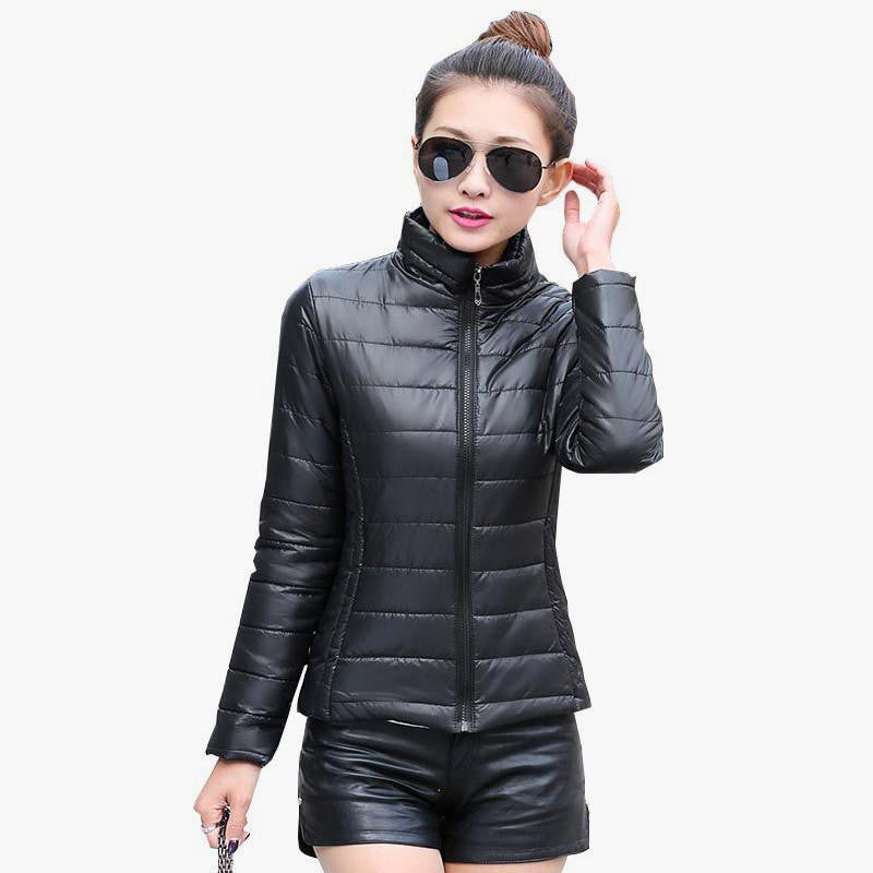 women's jacket to keep warm in padded silk ladies fashion casual Slim padded jacket