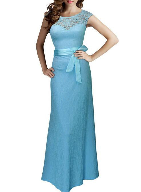 Online discount shop Australia - Lace Pinup Mermaid Maxi Dress New Summer Women Sexy Belted Backless Sleeveless Long Party Dresses Plus Size Vestido De Renda