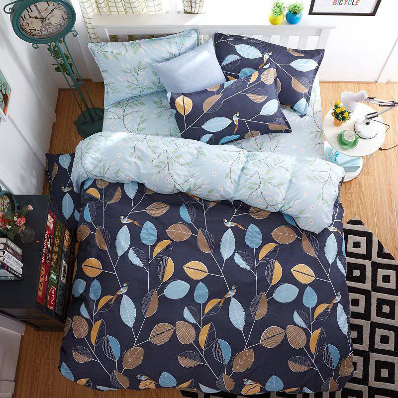 Online discount shop Australia - Bedding Sets Blue feather plus Cotton quilt/Duvet Cover Bed Sheet pillowcase 3/4 pcs Home bedding Queen Full Twin Size