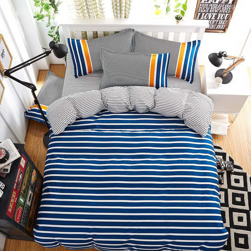 Online discount shop Australia - Bedding Sets Blue feather plus Cotton quilt/Duvet Cover Bed Sheet pillowcase 3/4 pcs Home bedding Queen Full Twin Size