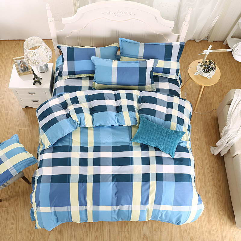 Online discount shop Australia - Bedding Sets Blue feather plus Cotton quilt/Duvet Cover Bed Sheet pillowcase 3/4 pcs Home bedding Queen Full Twin Size