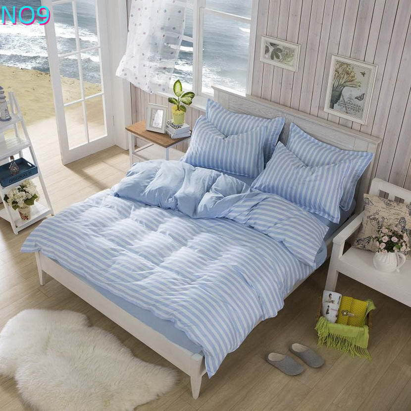 Online discount shop Australia - Bedding Sets Blue feather plus Cotton quilt/Duvet Cover Bed Sheet pillowcase 3/4 pcs Home bedding Queen Full Twin Size