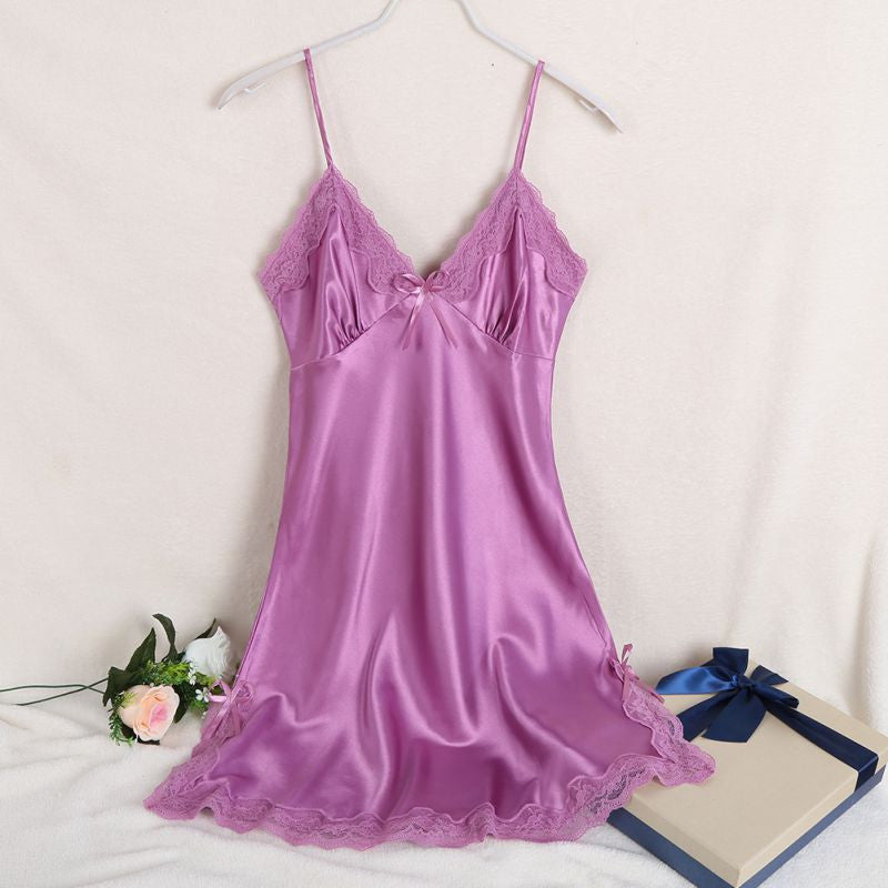 Shop Lace Sleeveless Night Dress with V-Neck Online