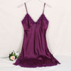 Online discount shop Australia - Ladies Sexy Silk Satin Night Dress Sleeveless V-neck Nightgown Lace Sleepwear For Women