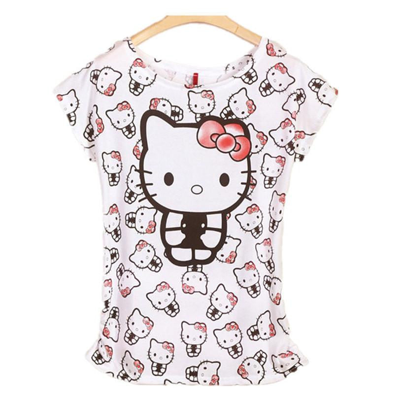 Womens Clothes Casual Printed Cotton Vintage Short-sleeve Elastic Brand Women T-shirt Tops for Women