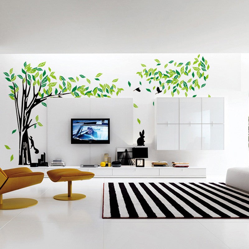Online discount shop Australia - Large Green Tree Wall Sticker Vinyl Living Room Wall Stickers Home Wall Decor Poster vinilos paredes Wall Decoration 215*395cm