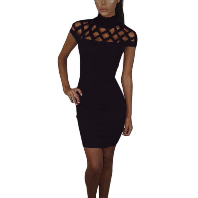Party Night Turtle Neck Club Dress Hollow Out Mesh Slim Dresses Skinny Party Night Turtle Neck Club Dress Hollow Out Mesh Slim Dresses Skinny