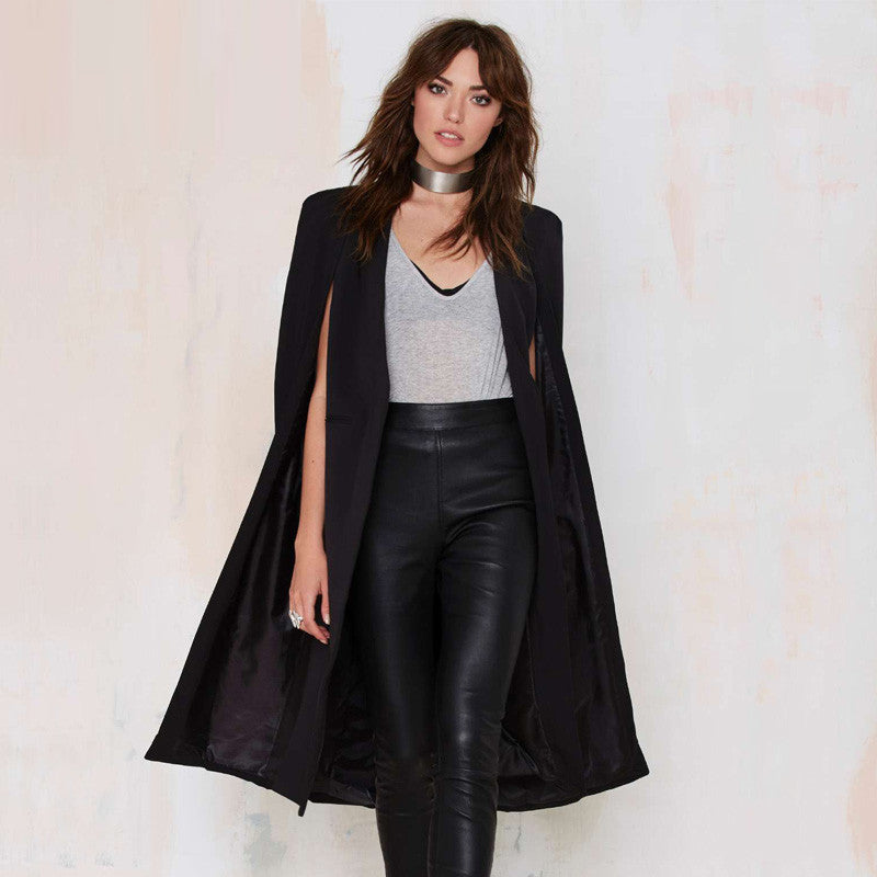 Online discount shop Australia - Fashion Women Overcoat Ponchos Long Vest Open Stitch Cloak AWC0020