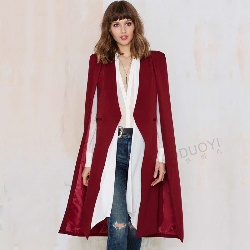 Online discount shop Australia - Fashion Women Overcoat Ponchos Long Vest Open Stitch Cloak AWC0020