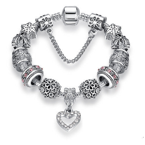 Silver bangles with deals charms