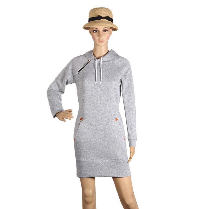Online discount shop Australia - Fashion Autumn Dresses Women Hoodie Dress Pocket Long Sleeve Mini Dress Casual Dress Women Clothing Vestidos De Festa LJ5841E