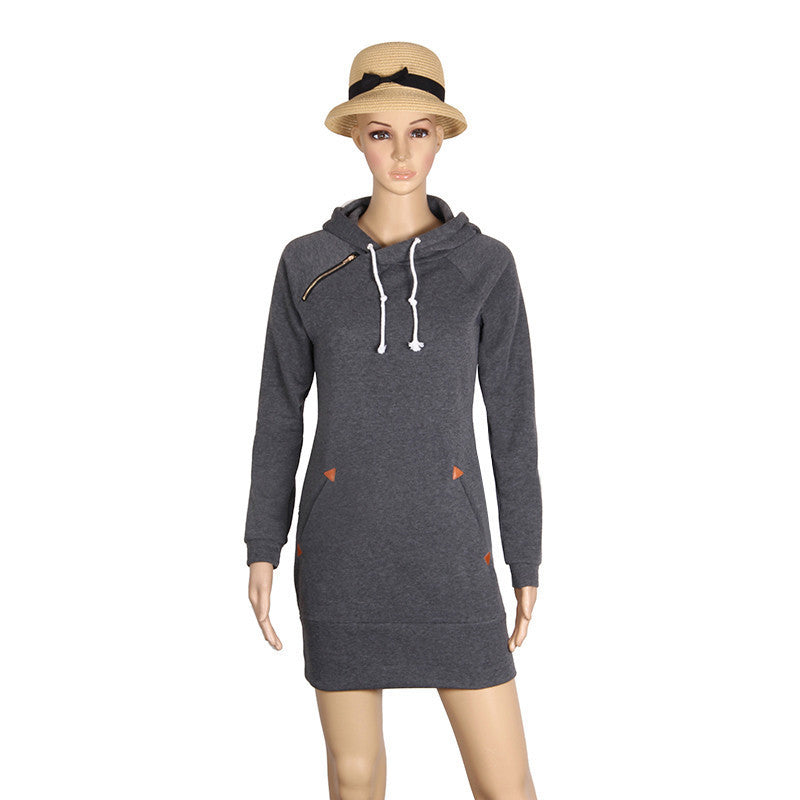 Online discount shop Australia - Fashion Autumn Dresses Women Hoodie Dress Pocket Long Sleeve Mini Dress Casual Dress Women Clothing Vestidos De Festa LJ5841E
