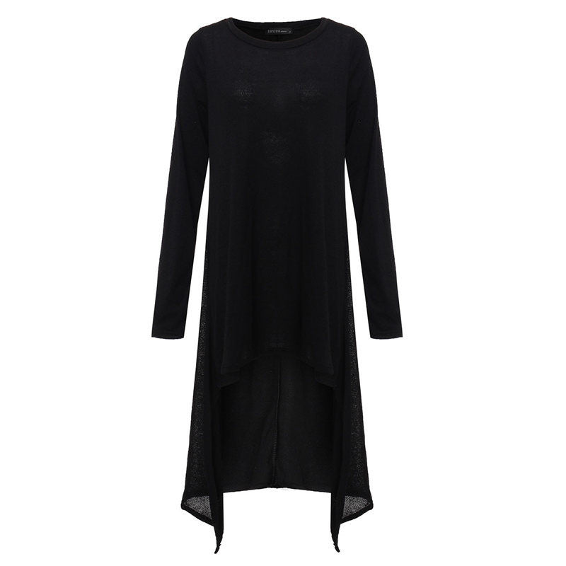 Online discount shop Australia - Fashion Autumn Winter Long Maxi Knitted Dress Women O-neck Long Sleeve Loose Casual Irregular Sweater Dresses Vestidos Plus Size