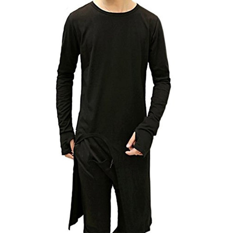 Online discount shop Australia - Brand Clothing Cotton t-shirt Mens Long Sleeve with Finger Hole Long Length Men T Shirts Novelty TeeTop S-XXL H09