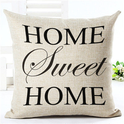 Online discount shop Australia - Love Letter Printed Linen Cotton Square 45x45cm European Home Decor Houseware Bed Cushion Throw Pillow Cushion