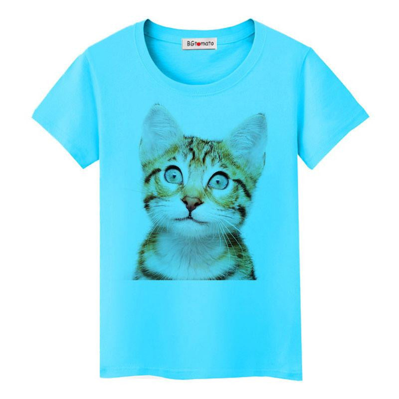 Super cute 3D little cats women lovely cool shirts Good comfortable casual tops brand shirts