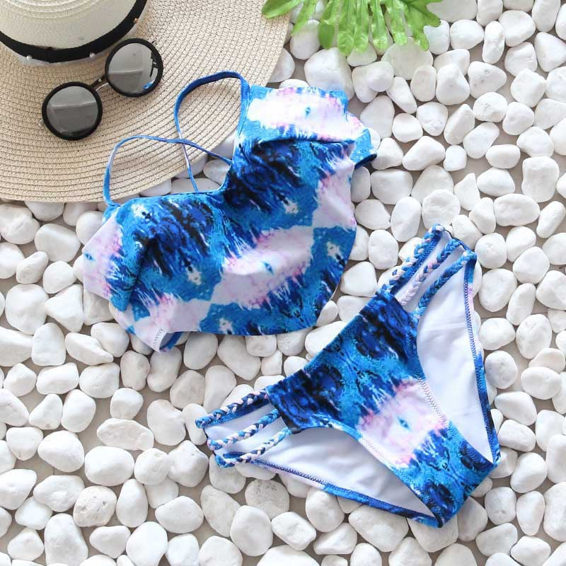 Online discount shop Australia - Bikinis Women Push Up Women Sexy Print Bikini Set Beach Bathing Suits Biquini