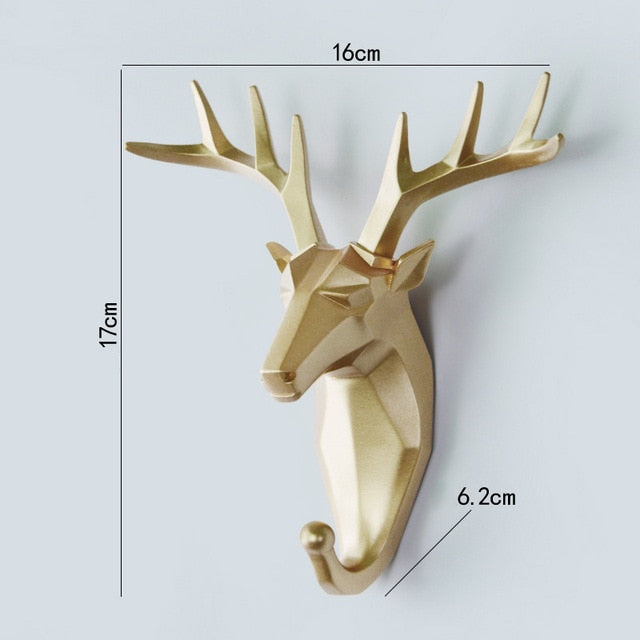 Nordic Animal Hanging Coat Hook Wall Punch-free Deer Head Key Hanger Home Storage