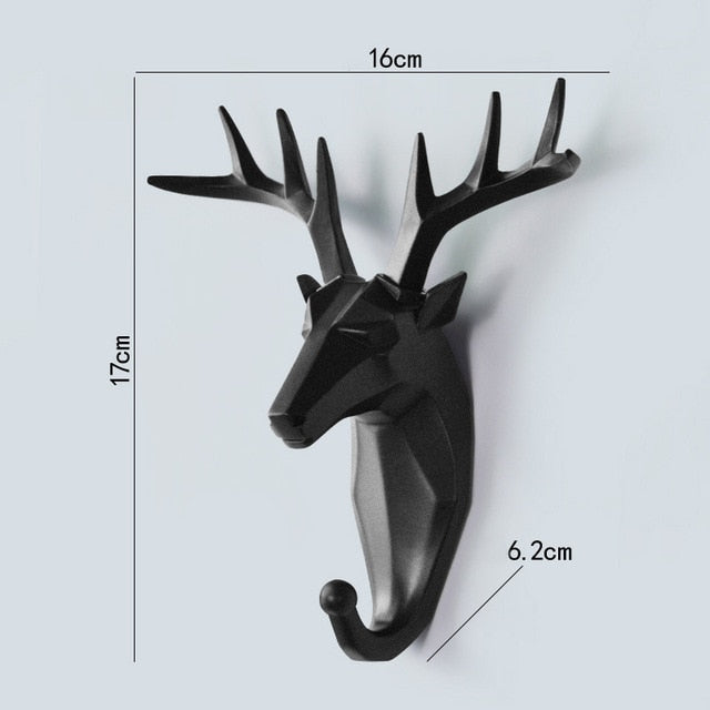 Nordic Animal Hanging Coat Hook Wall Punch-free Deer Head Key Hanger Home Storage