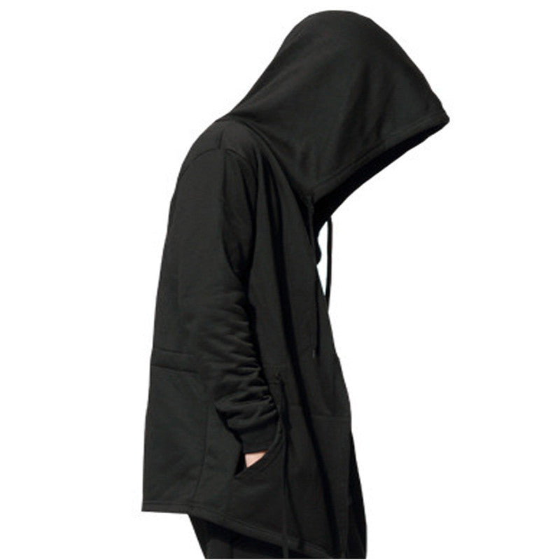 Online discount shop Australia - Men's Black Cloak Hooded Clothing Hip Hop Full Sleeves Men Women Unisex