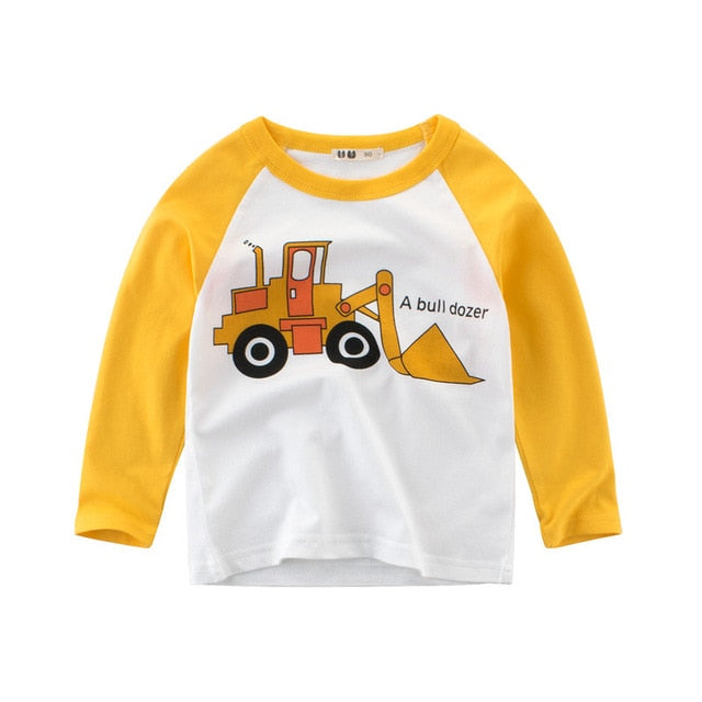 Children Girls Boys a Boy Shirt Child Kid's Dinosaur Kid Cotton Cartoon Tops Clothing Clothes