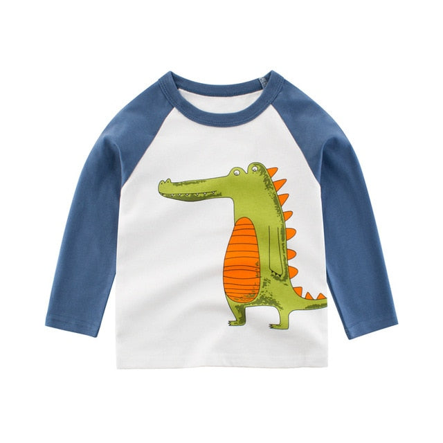 Children Girls Boys a Boy Shirt Child Kid's Dinosaur Kid Cotton Cartoon Tops Clothing Clothes