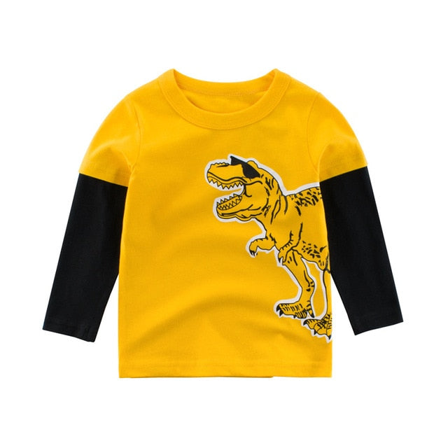 Children Girls Boys a Boy Shirt Child Kid's Dinosaur Kid Cotton Cartoon Tops Clothing Clothes