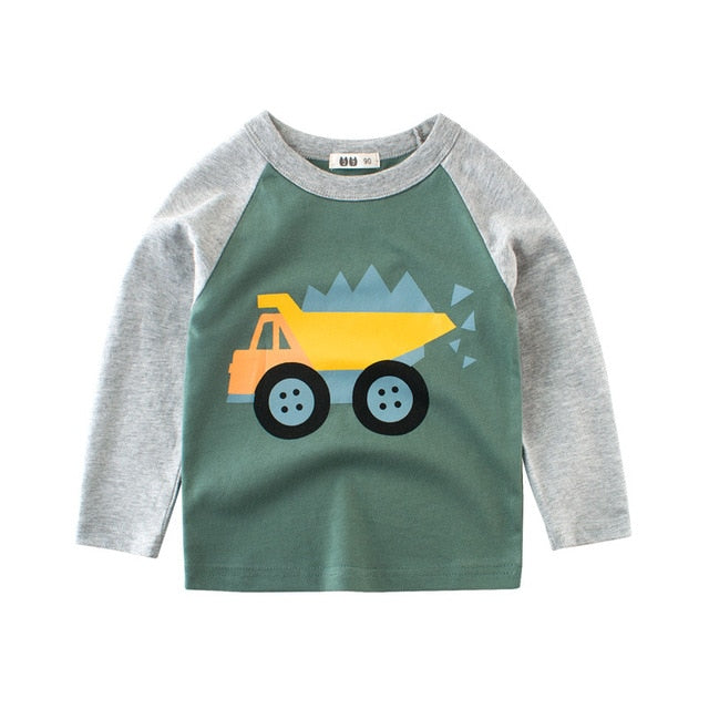 Children Girls Boys a Boy Shirt Child Kid's Dinosaur Kid Cotton Cartoon Tops Clothing Clothes