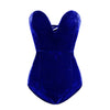 Casual Woman Sleeveless Strapless Velvet Bodysuit Sesy Backless V Neck Bodycon Jumpsuit Fashion Body Tops Clothes Women Suit