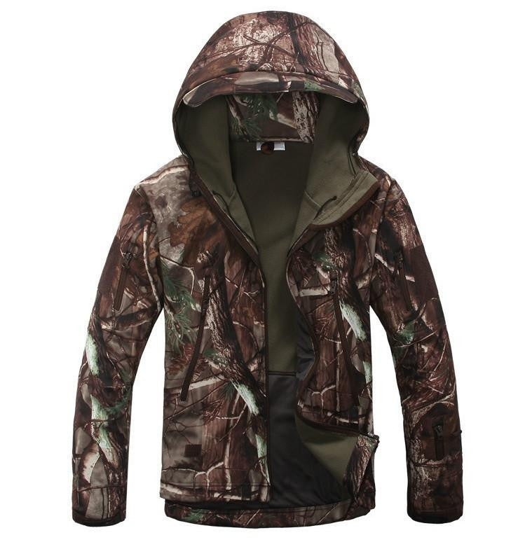 Tactical Snake Camouflage Army Jacket Men Military Shark V4.5 Waterproof Soft Shell Outdoors Jackets Fleece Hooded Camo Clothes