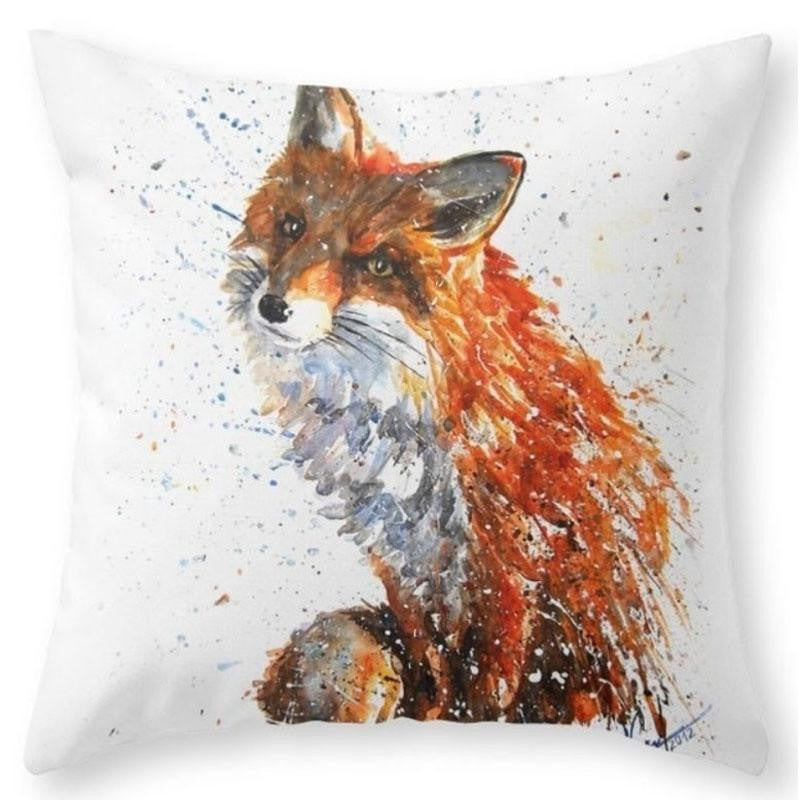 Wild Animal Fox Pattern Cotton Linen Cushion Cover Decorative Chair Waist Square 45x45cm Pillowcase Pillow Cover Home Living