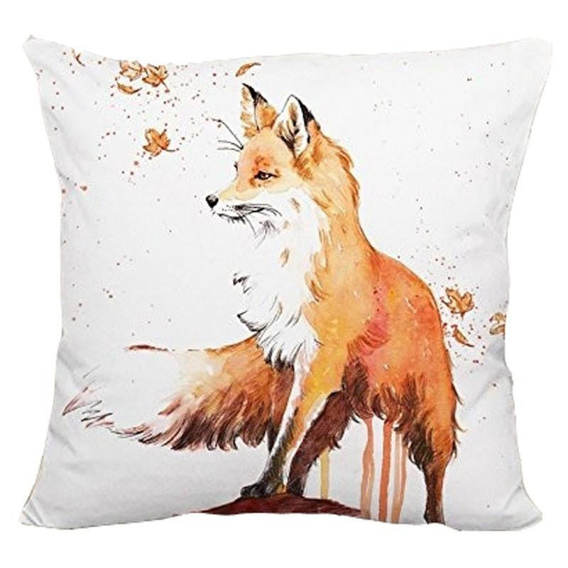 Wild Animal Fox Pattern Cotton Linen Cushion Cover Decorative Chair Waist Square 45x45cm Pillowcase Pillow Cover Home Living