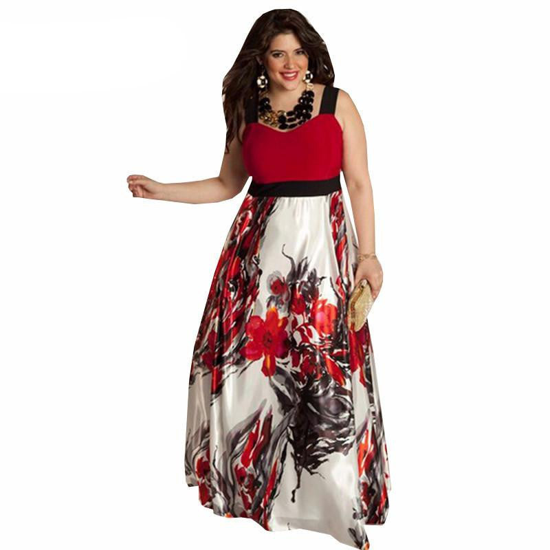 Women Floral Flower Print Dress Plus Size Dress Plus Size Women Clothing Big Size