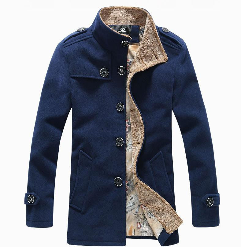 Online discount shop Australia - Men High Quality Wool Blends Trench Coat Male Plus Size Thick Warm Jackets Coat, Size 5xl=us 3xl,g5181