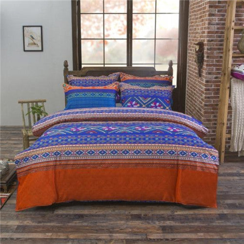 Online discount shop Australia - Bohemian style Floral Printing Twin/Queen/King size boho bedding set 4pcs duvet cover set bed linen