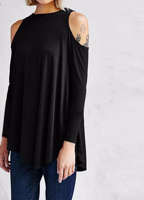 ZANZEA Women Blouses Casual Loose O Neck Half Sleeve Long Tops Tee Asymmetrical Off Shoulder Solid Shirt