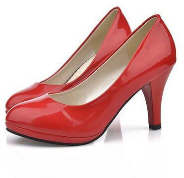 Women Women Shoes 3 Color Black White Red Color PU Thin Heels Pumps Profession Pumps .DFGD-8807
