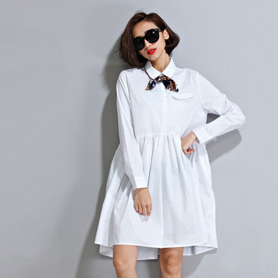 Online discount shop Australia - Ladies Oversize Sexy Tops Women Cotton Plus size White Long Sleeve Blouse Floral Bow Casual Office Shirt