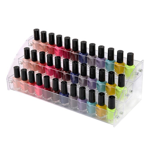 Acrylic Nail Polish Display Organizer 2-3-4-5-6-7 Layer Manicure Cosmetics Jewelry Display Stand Holder Clear Acrylic Makeup Box