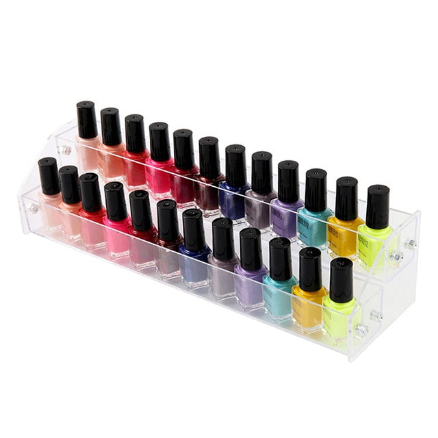 Acrylic Nail Polish Display Organizer 2-3-4-5-6-7 Layer Manicure Cosmetics Jewelry Display Stand Holder Clear Acrylic Makeup Box